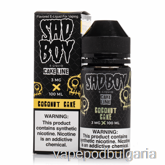 Vape 10000 Дръпки Coconut Cake - Sadboy - 100ml 3mg